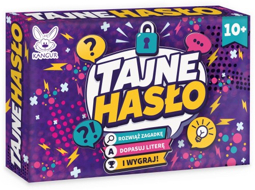 Zbliżenie na karty z zagadkami w grze Tajne Hasło marki KANGUR o wymiarach 105x175 mm