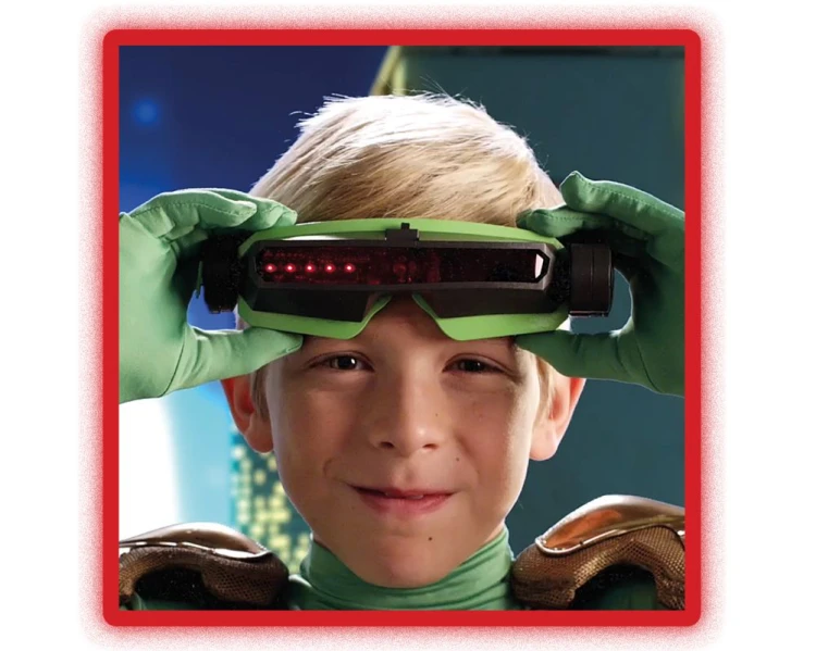 Zbliżenie na detale maski laserowej z gry Cyberstarcie marki Epee