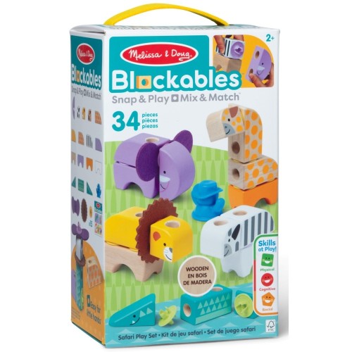 Klocki drewniane Blockables Zwierzęta Safari Spin Master do łączenia i układania