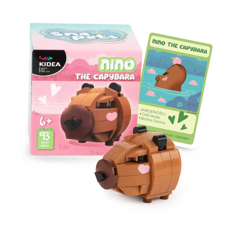 Zestaw klocków konstrukcyjnych Snapets Kapibara Nino DERFORM – opakowanie 9×9×9 cm