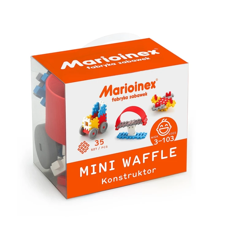 Klocki konstrukcyjne Mini Waffle Konstruktor 35 elementów MARIOINEX – zestaw kreatywnych klocków dla dzieci