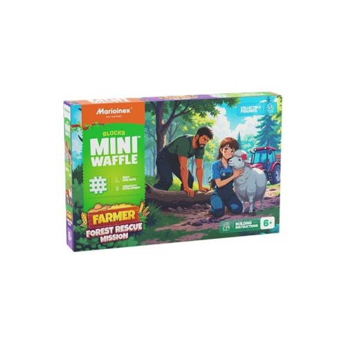 Klocki Mini Waffle Farmer MARIOINEX do budowania leśnej akcji ratunkowej