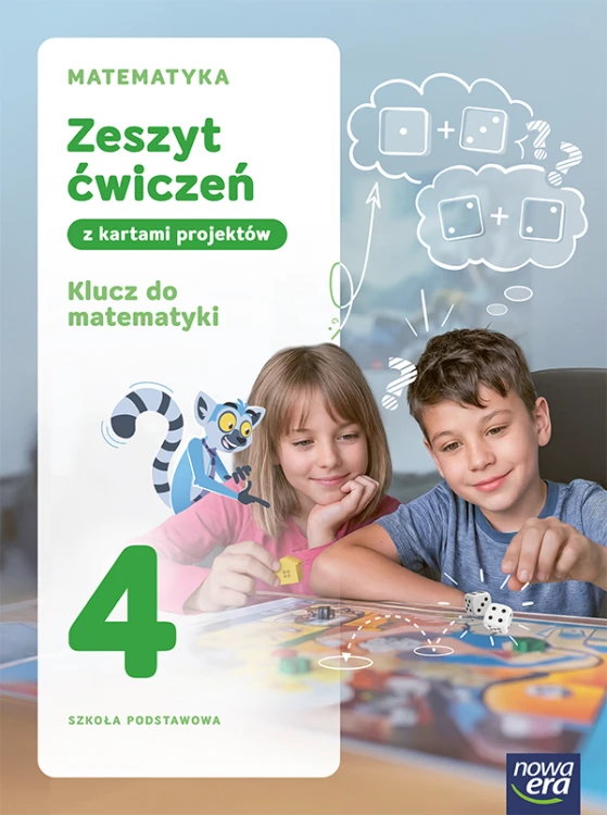 Okładka zeszytu ćwiczeń Klucz do matematyki 4 Nowa Era, format 275x205x1 mm, przeznaczony dla klasy 4 szkoły podstawowej