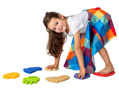 Ścieżka sensoryczna Sensorky 8 elementów i 20 kart ruchowych Hencz Toys – widok zestawu
