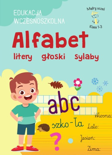Książka edukacyjna Alfabet, litery, głoski i sylaby SBM z okładką i stronami dla uczniów klas 1-3