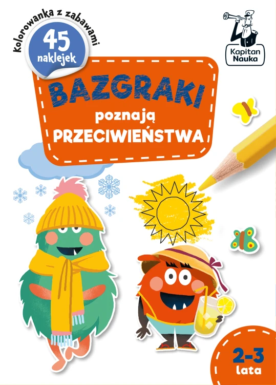 Książeczka edukacyjna Bazgraki poznają przeciwieństwa EDGARD w formacie 285x205x1 mm dla dzieci 2–3 lata