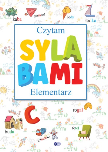Okładka książki Czytam sylabami. Elementarz wydawnictwa Fenix z kolorowymi ilustracjami dla dzieci 5–7 lat