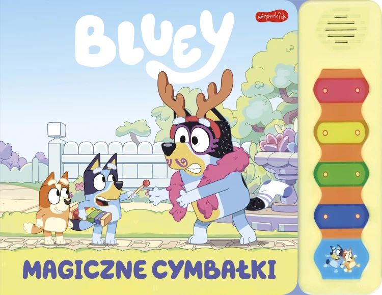 Książeczka dźwiękowa Bluey Magiczne cymbałki HARPERKIDS z panelem muzycznym dla dzieci 3 plus