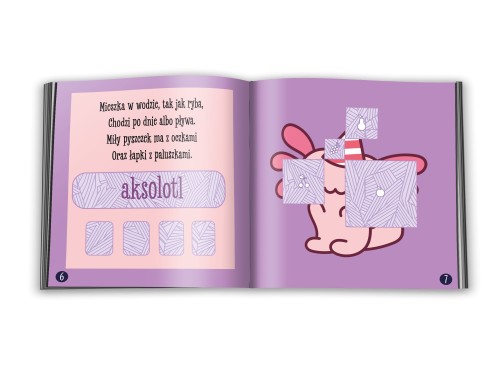 Strona z naklejkami i zadaniami w książeczce Naklejkowo Kids 3+ Cozy zwierzaki wydawnictwa DEMART