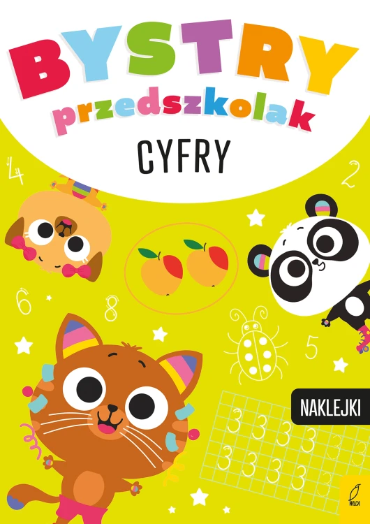 Okładka książeczki edukacyjnej Bystry przedszkolak. Cyfry wydawnictwa Wilga w formacie 290x205x1 mm