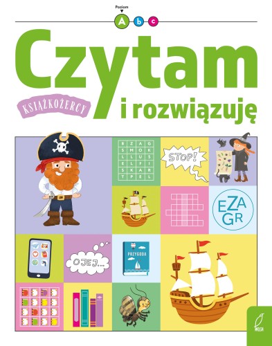 Okładka książki Książkożercy Czytam i rozwiązuję Poziom 1 wydawnictwa Wilga w formacie 235x185 mm
