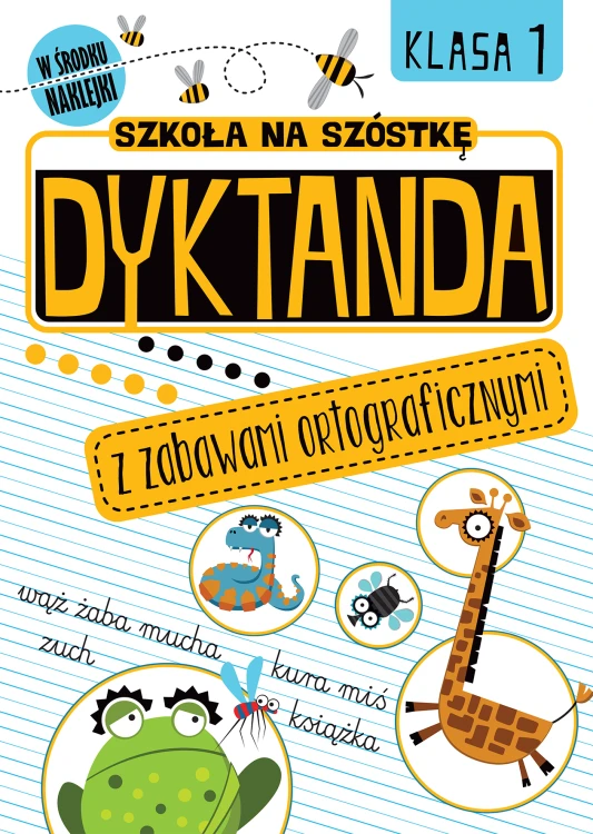Okładka książki Dyktanda z zabawami ortograficznymi Wilga w formacie 295x210x1 mm, zawierająca ćwiczenia ortograficzne dla klas 1-3