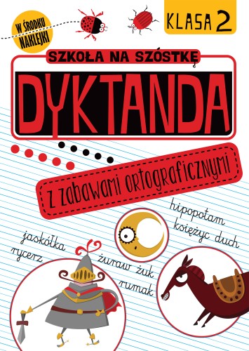 Dyktanda ortograficzne klasa 2 Wilga – okładka książki z ćwiczeniami i naklejkami