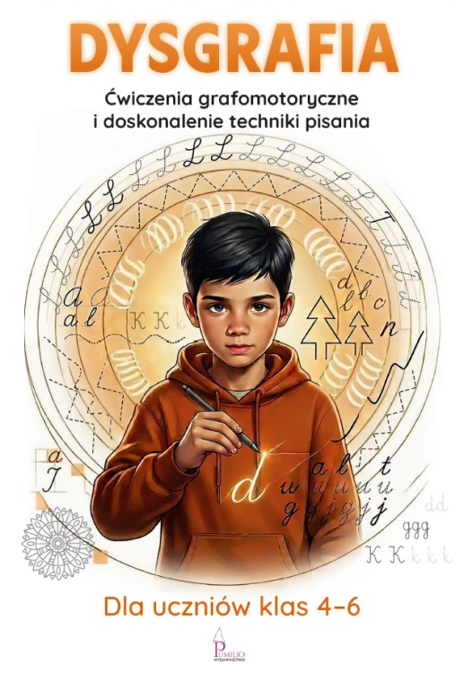 Okładka książki Dysgrafia – ćwiczenia grafomotoryczne i doskonalenie techniki pisania Pumilio w formacie 290x200x1 mm