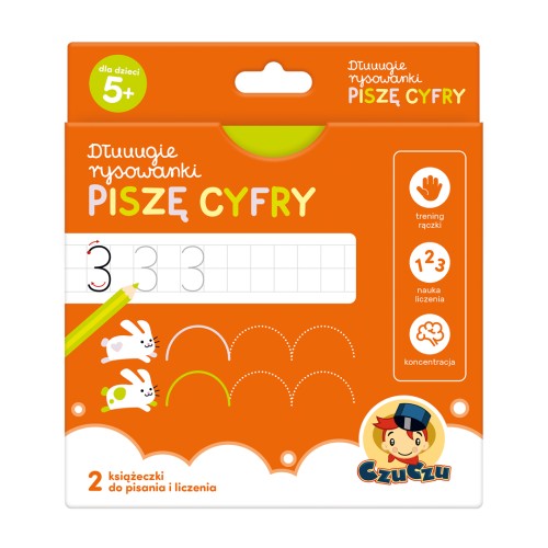 Dłuuugie rysowanki Piszę cyfry - książeczki harmonijkowe Bright Junior Media w formacie 200x180x1 mm z miękką okładką