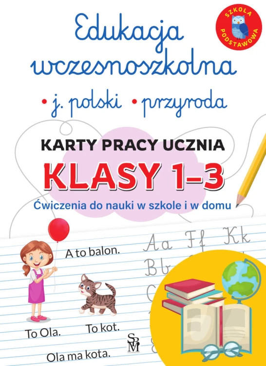 Karty pracy ucznia z języka polskiego i przyrody SBM w formacie 283x206x1 mm dla klas 1–3 szkoły podstawowej