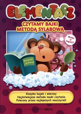 Okładka książki Elementarz do czytania metodą sylabową wydawnictwa GREG, format 290x205x2 mm