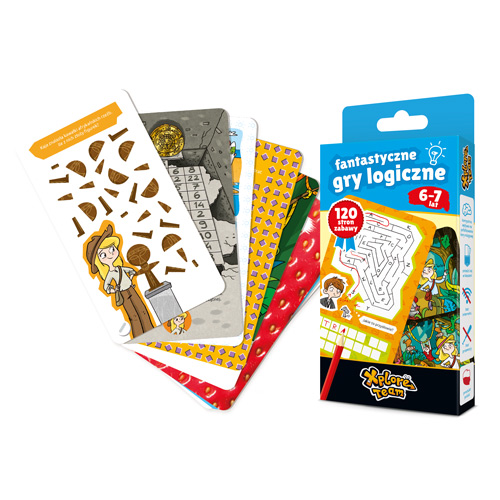 Fantastyczne gry logiczne Bright Junior Media dla dzieci, książka z łamigłówkami w poręcznym formacie