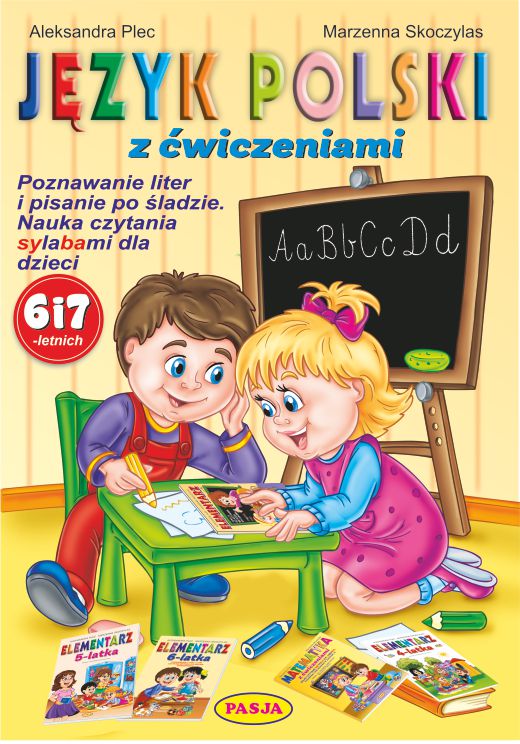 Okładka książki edukacyjnej Język polski z ćwiczeniami wydawnictwa Pasja w formacie 297x210x1 mm
