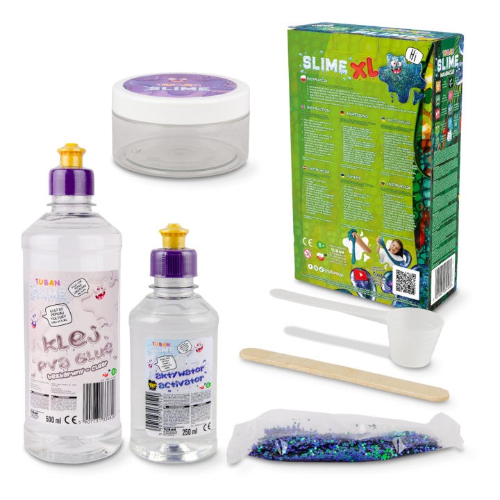 Zestaw Super Slime XL Kameleon TUBAN z brokatem kameleonowym i akcesoriami do tworzenia slime
