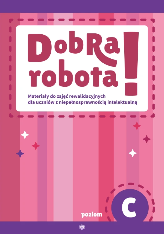 Okładka zestawu kart pracy Dobra robota! Poziom C wydawnictwa Harmonia podręczniki, format 293x205x1 mm