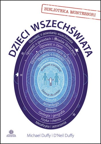 Okładka książki Dzieci wszechświata wydawnictwa HARMONIA, edukacja Montessori dla dzieci 6-12 lat