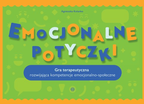 Gra terapeutyczna Emocjonalne potyczki od Harmonia podręczniki pokazująca planszę i karty do gry