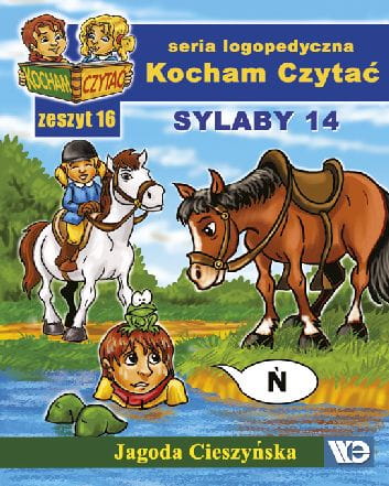 Okładka zeszytu logopedycznego Kocham Czytać 16 – Sylaby 14 Ń, R wydanego przez Wydawnictwo Edukacyjne
