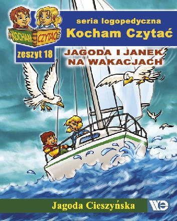 Okładka zeszytu Kocham czytać 18. Jagoda i Janek na wakacjach, Wydawnictwo Edukacyjne