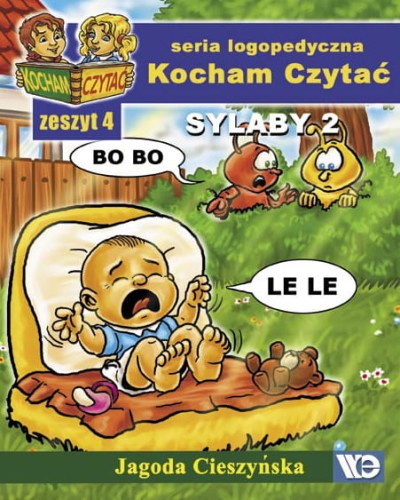 Okładka zeszytu 4 Sylaby 2 z serii Kocham Czytać wydanego przez Wydawnictwo Edukacyjne, format 200x160 mm