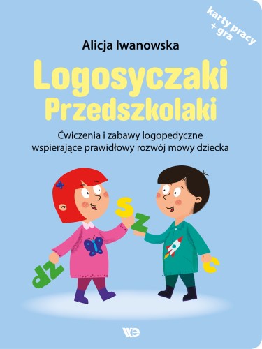 Okładka zestawu Logosyczaki Przedszkolaki – karty pracy i gra logopedyczna dla dzieci przedszkolnych od Wydawnictwa Edukacyjnego