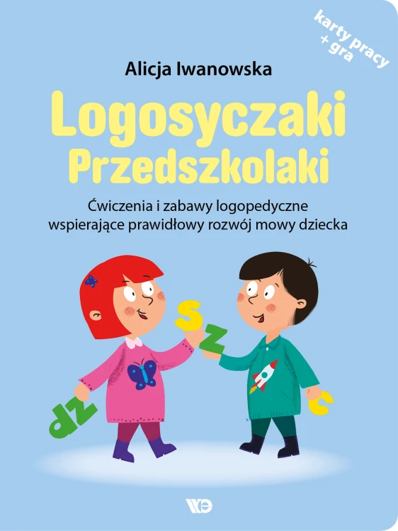 Okładka zestawu Logosyczaki Przedszkolaki – karty pracy i gra logopedyczna dla dzieci przedszkolnych od Wydawnictwa Edukacyjnego
