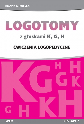 Okładka książki Logotomy z głoskami K, G, H wydawnictwa WIR do terapii wymowy i ćwiczeń logopedycznych