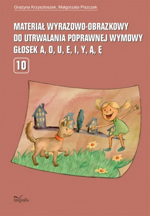 Materiał wyrazowo-obrazkowy IMPULS do ćwiczeń samogłosek a, o, u, e, i, y, ą, ę w formacie 280x186x3 mm