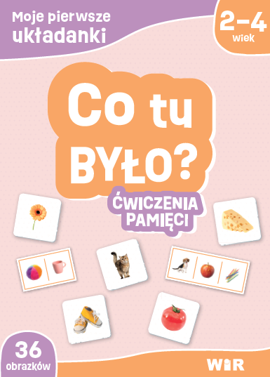Co tu było? Ćwiczenia pamięci Wir (T) – okładka układanek edukacyjnych do zabaw rozwijających koncentrację