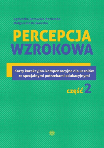 Zestaw kart korekcyjno-kompensacyjnych Percepcja wzrokowa. Część 2 wydawnictwa Harmonia podręczniki, widok okładki i przykładowych stron