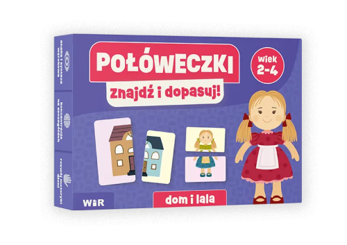 Dwustronne karty układanki Połóweczki Dom i lala z obrazkami lali i domu – Wir (T)