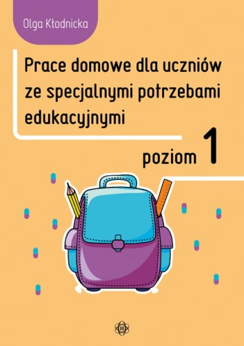 Prace domowe poziom 1 Harmonia podręczniki – okładka kart pracy dla uczniów ze specjalnymi potrzebami edukacyjnymi