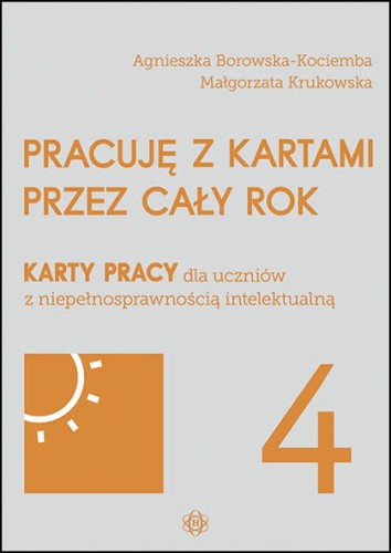 Podręcznik Pracuję z kartami przez cały rok część 4 wydawnictwa Harmonia podręczniki, widok okładki formatu 305x220x1 mm
