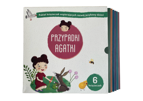 Przypadki Agatki - komplet 6 książeczek do nauki gramatyki i rozwoju mowy dzieci 4+ z ilustracjami Edyty Karaban