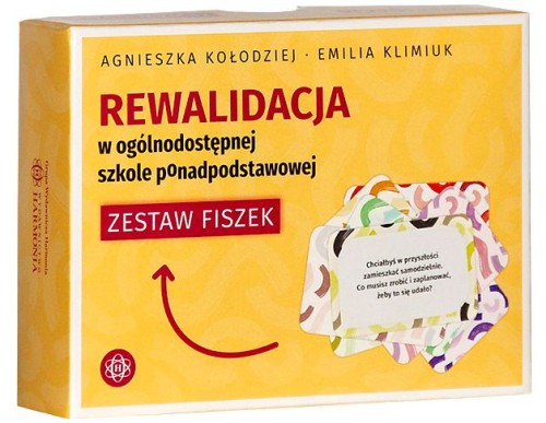 Zestaw 154 fiszek do rewalidacji Harmonia podręczniki - widok pudełka i kart