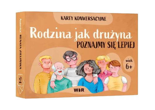 Karty konwersacyjne Rodzina jak drużyna do rozmów o emocjach i relacjach dla dzieci 6+ wydawnictwa Wir (T) w formacie 102x140 mm