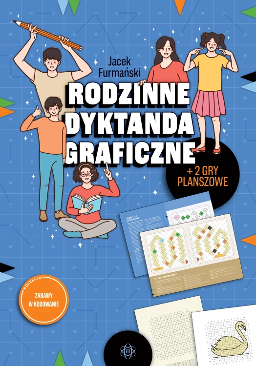 Okładka książki Rodzinne dyktanda graficzne HARMONIA – ćwiczenia kodowania i koncentracji w formacie 293x205 mm