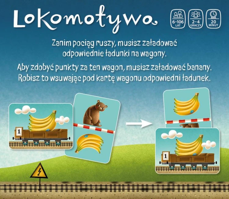Plansza i elementy gry Lokomotywa NASZA KSIĘGARNIA – fragment rozgrywki