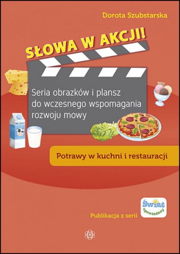 Książka logopedyczna HARMONIA Słowa w akcji! o potrawach i scenkach kuchennych