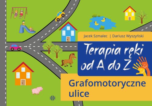 Terapia ręki Grafomotoryczne ulice HARMONIA – okładka zestawu 19 kart do ćwiczeń
