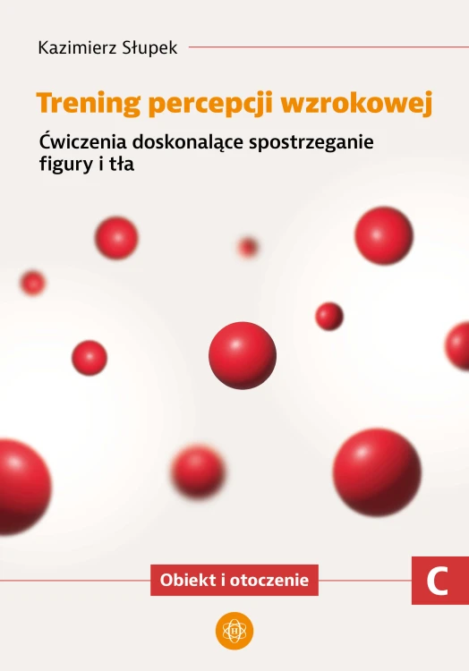 Okładka książki trening percepcji wzrokowej część C z serii Harmonia podręczniki, przedstawiająca ćwiczenia spostrzegania figury i tła