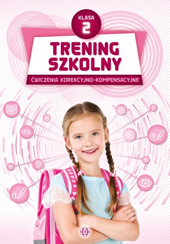 Zeszyt Trening szkolny klasa 2 wydawnictwa Harmonia podręczniki, widok okładki i rozkładówki z ćwiczeniami