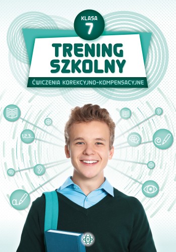 Okładka zeszytu ćwiczeń Trening szkolny Klasa 7 wydawnictwa Harmonia podręczniki, format 293x205x3 mm