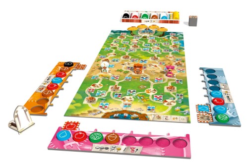 Plansza i pionki podróżników w grze Splendor Kids REBEL